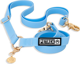 Petrix רצועה לכלב 4 מצבים ללא ידיים מסיליקון  | כחול אוקיינוס