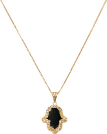 Shanti Gold תליון חמסה זהב רקע שחור