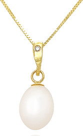 Shanti Gold תליון זוהר פנינה זהב 14 קראט
