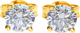 Shanti Gold זוג עגילי יהלומי מעבדה 1 קרט, זהב צהוב
