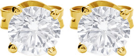 Shanti Gold זוג עגילי יהלומי מעבדה 1.5 קרט, זהב צהוב