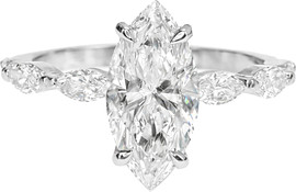 Shanti Gold טבעת יהלום מרקיזה “Royal Marquise white” – זהב לבן 14K