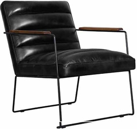Office Royal כורסא צלסי שחורה grain buffalo leather