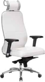 Office Royal כסא מנהל ארגונומי Samurai KL-3.04 מושב מרופד ונח – לבן ברבור