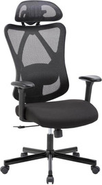Office Royal כסא מנהל ארגונומי דגם סטטוס שחור מושב מרופד