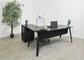 Office Royal שולחן משרדי עם שלוחה LEMAS צבע שיש שחור