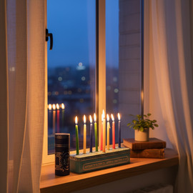 DECOROZ חנוכיית "הנרות הללו" | צבע תכלת
