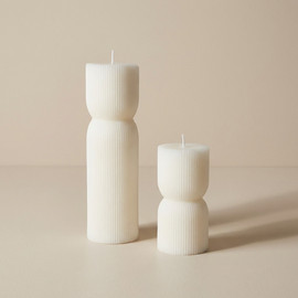 DECOROZ נר שעון חול לבן 15 ס"מ HourGlass