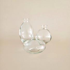 DECOROZ סט ואזות זכוכית שקופות Clear Trio