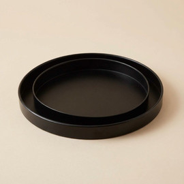 DECOROZ מגש מתכת עגול שחור Noir 24 ס"מ