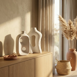 DECOROZ סט אגרטלים STONE | צבע שמנת