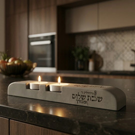 DECOROZ פמוט זוגי מבטון LIGHT | אפור