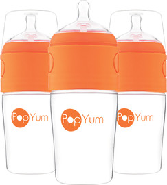 PopYum מארז 3 יח' בקבוקי popyum- עם פטנט ההפרדה בין המים לפורמולה. 260 מיל בצבע כתום