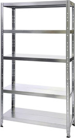 מוגרבי סט מדפי מתכת מגלוונים 5 קומות – 195×120×50 ס"מ, עד 260 ק"ג