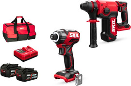 SKIL סט למקצוענים - פטישון Brushless עד 24 מ"מ + מברגת אימפקט Brushless 250Nm + שתי סוללות 4.0Ah + מטען מהיר +תיק SKIL