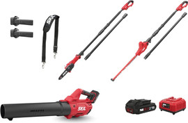 SKIL מסור גבהים + מגזמת גובה + מפוח עלים + סוללה 2.0Ah + מטען