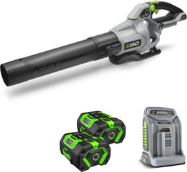 EGO מפוח עלים יד נטען Brushless 56V + שתי סוללות 6.0Ah + מטען מהיר