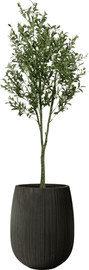 Garden Accessoirs עץ זית מלאכותי 1.8 מטר כולל כד סנטוריני שחור גובה 60 ס"מ