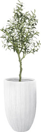 Garden Accessoirs עץ זית מלאכותי 1.2 מטר כולל כד סנטוריני גבוהה לבן גובה 62 ס"מ
