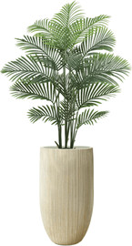 Garden Accessoirs דקל אריקה מלאכותי 1.65 מטר כולל כד סנטוריני גבוהה קרם גובה 62 ס"מ