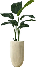 Garden Accessoirs ציפור גן עדן מלאכותי 1.2 מטר כולל כד סנטוריני גבוהה קרם גובה 77 ס"מ