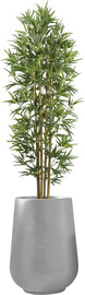 Garden Accessoirs עץ במבוק מלאכותי 1.8 מטר כולל כד פיראוס אפור בטון גובה 55 ס"מ