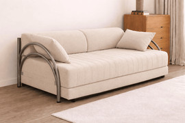 BananaShops ספת נוער נפתחת למיטה זוגית דגם חורב בגוון Off white