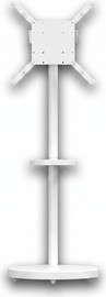 Audio Line מעמד רצפתי לבן נייד עם גלגלים נסתרים למסכים עד 65″ דגם AL-65W
