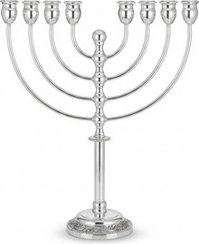 IDITA 925 חנוכייה אלעד כסף סטרלינג 925 עיצוב מסורתי
