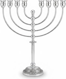 IDITA 925 חנוכייה בית לחם ציפוי כסף עיצוב מסורתי