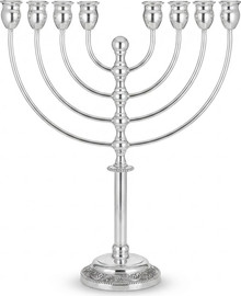 IDITA 925 חנוכייה אלעד ציפוי כסף עיצוב מסורתי