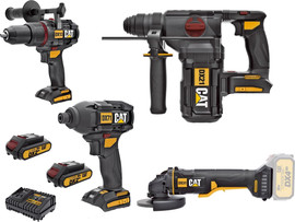CAT סט 4 כלים BRUSHLESS 18V + שתי סוללות 4AH CAT