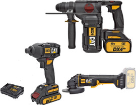 CAT סט 3 כלים 18V + שתי סוללות 4AH CAT
