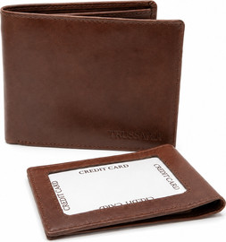 TRUSSARDI ארנק עור גדול חום Trussardi