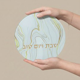 SURI תחתית סיר מזכוכית מחוסמת בעבודת יד | עיצוב שיש עם נגיעות זהב לבן | Golden Marble