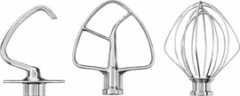 KitchenAid סט מקצף וו לישה ומערבל K גיטרה למיקסר Kitchenaid ksm150/175/125/90/45-ממתכת אל חלד -מקורי--חדש
