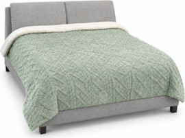 EMILY שמיכת חורף כבש יחיד  דו צדדית עם מילוי 150X200 ס"מ  - ירוק