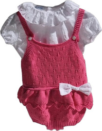 Lusso סט Ballerina Cherry Rose בצבע ורוד – חולצה וסרבל