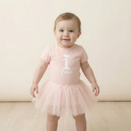 Little Amore שמלת טול- heart and crown - ורוד