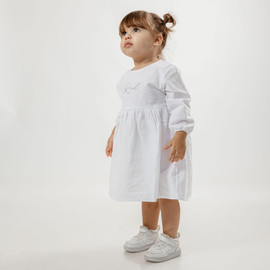 Little Amore שמלת פשתן לבנה