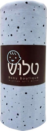 Talush סדין למיטת תינוק בצבע תכלת בהדפס "שפריץ" עדין