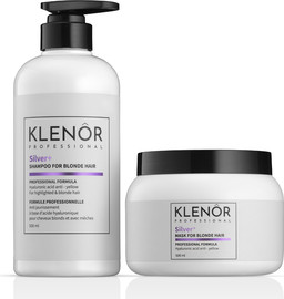KLENOR ערכת חפיפה מושלמת- שמפו ומסיכת סילבר לניטרול גווני צהוב וכתום מהשיער שלך