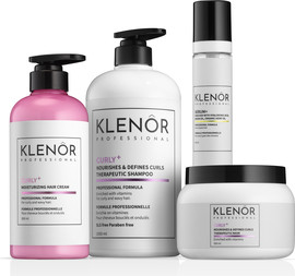 KLENOR ערכת טיפוח- שמפו, מסיכה, סרום וקרם לחות המסייעים בהזנה עמוקה לתלתלים רכים