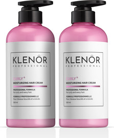 KLENOR זוג קרם לחות לעיצוב ושמירה על רכות התלתלים (ללא גלייז)