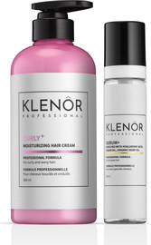 KLENOR קרם לחות לעיצוב ושמירה על רכות התלתלים+ סרום משקם