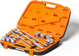 KING TOOLS סט בוקסות דרייב "3/4 (12PT) משולב מ"מ + אינצ`י "2-"7/8 22-50 מ"מ 27 חלקים KING TOOLS