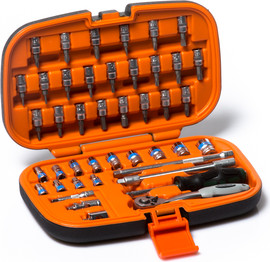 KING TOOLS סט בוקסות 1/4" – 44 חלקים KING TOOLS – כולל ראצ`ט 72 שיניים + מאריכים + בוקסות טורקס/אלן/פיליפס