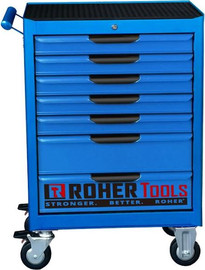 Roher עגלת כלים 7 מגירות ROHER כולל מנגנון Interlock צבע כחול