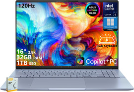 ASUS מחשב נייד Asus VivoBook S16 Core Ultra 9 285H 1TB