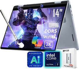 Dell מחשב נייד Dell 14 Plus 2 IN 1 Core Ultra 7 256V 1